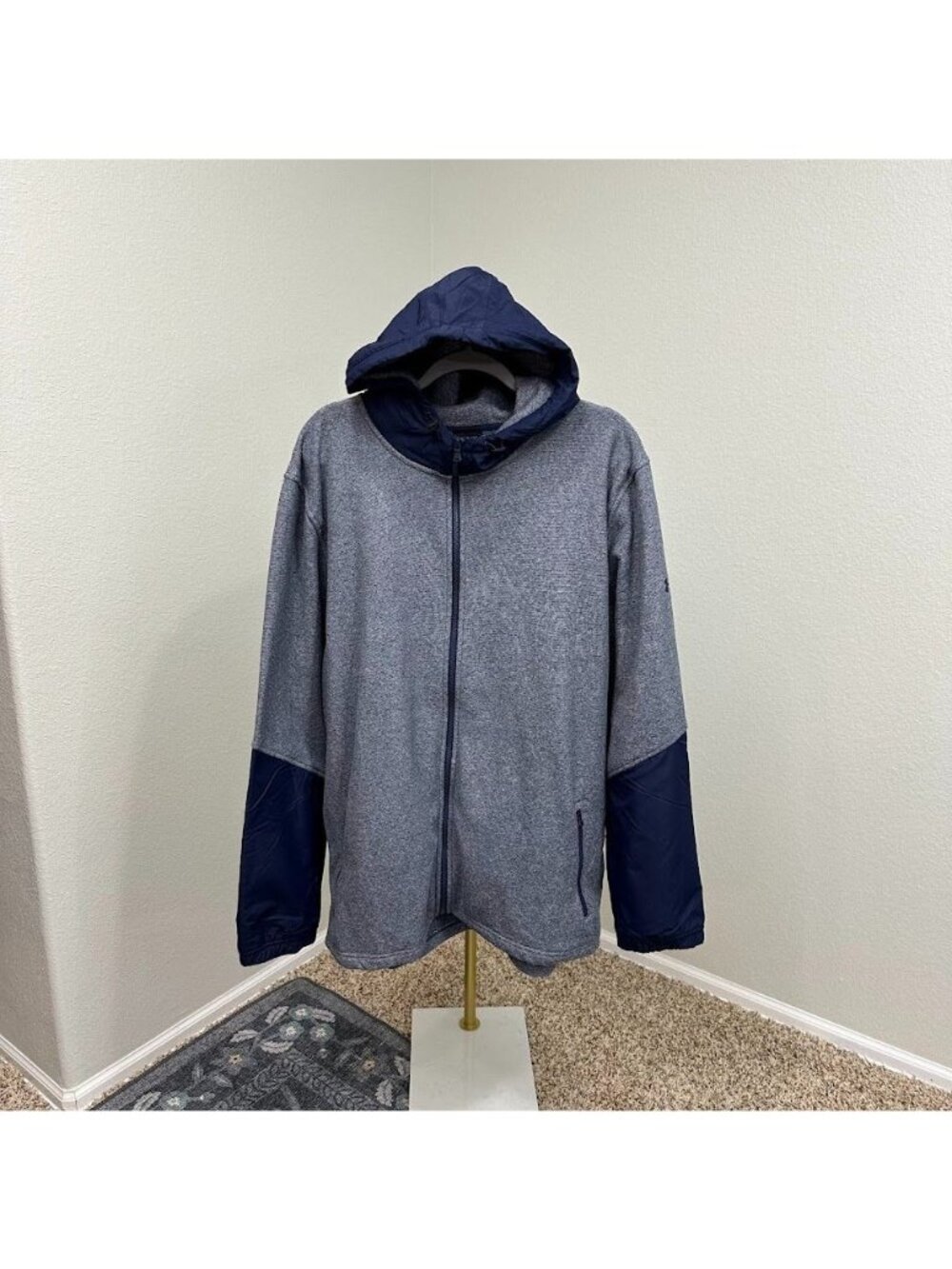 Under Armour Full Zip Hooded Light Sweater Loose Fit ColdGear Mens Plus Size 3XL